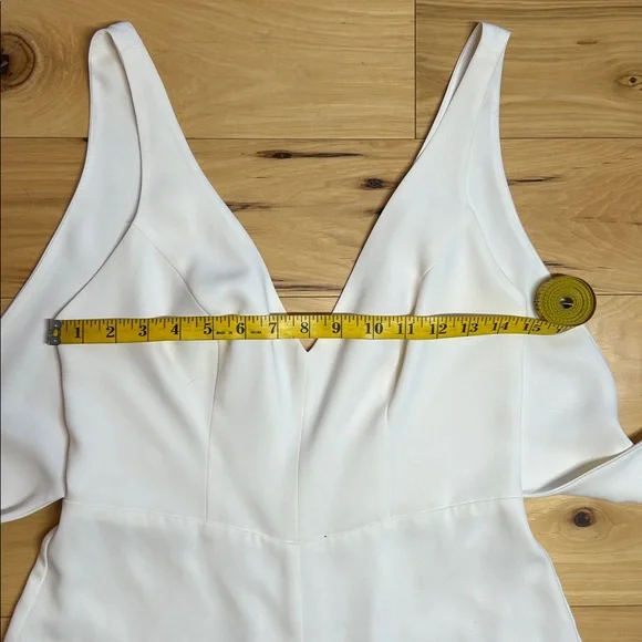 Amanda Uprichard Cream Tie-Front Wide Legged Jumpsuit | Size Medium - Picture 3 of 12